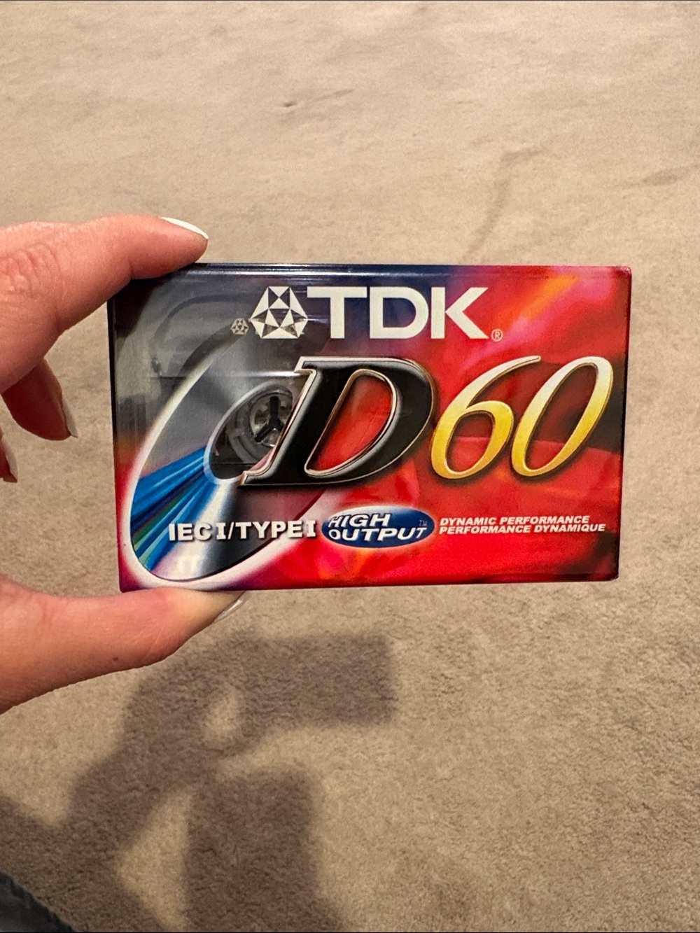 TDK D60 High Output Blank Audio Cassette Tape - Red/Blue Packaging